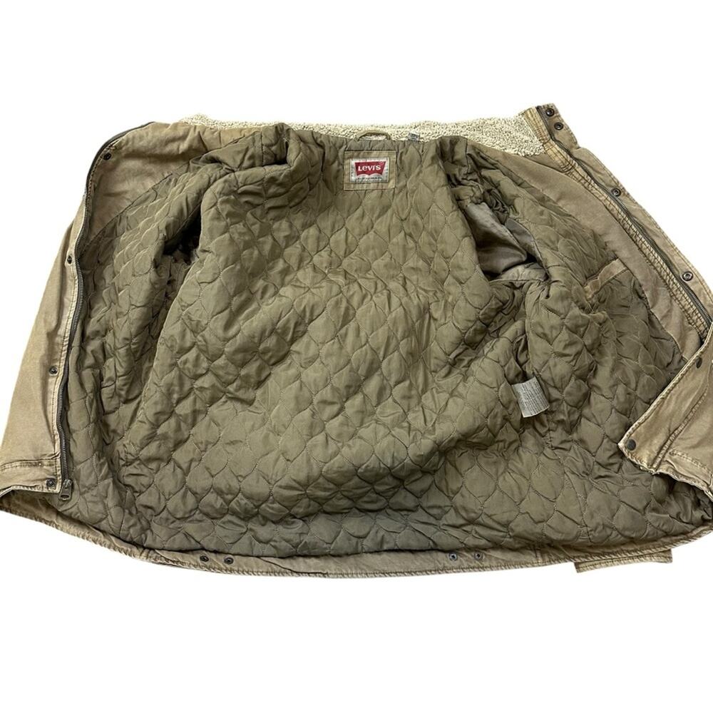 Levi’s Canvas Quilted Utility Trucker Jacket Brown Size XXL - Picture 6 of 11